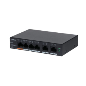 Коммутатор Dahua DH-CS4006-4GT-60 4-портовый гигабитный PoE с функцией облачного управления, 4xRJ45 100Mb, 2xRJ45 1Gb uplink, суммарно 60Вт, коммутаци