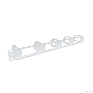 NTSS Организатор кабельный горизонтальный NTSS, крепление 19 1U с окошками, 5 колец глубиной 65мм, металл, серый RAL 7035 NTSS-HORG-O-1U-5(65)