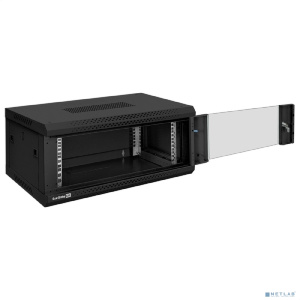 Exegate EX300250RUS Шкаф телекоммуникационный 19" настенный 4U ExeGate EC-WM-4U.450.G.BLACK (19”, 4U, 600x450x280mm (ШхГхВ), передняя дверь закаленное