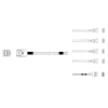 Кабель Miradeed MD-6715030, HDmSAS SFF8643 -to- 4*SATA + SideBand, 12G, 85 Ohm, 100cm