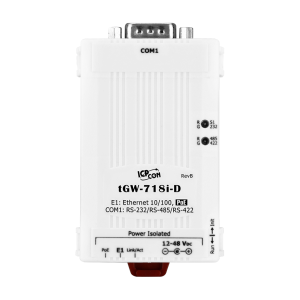 1-портовый преобразователь Modbus TCP в Modbus RTU/ASCII с возможностью питания по PoE, с изоляцией последовательного порта, разъем - DB9 "папа"