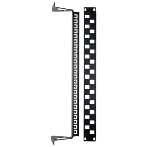 Панель Hyperline PPBL3-19-24S-RM Модульная патч-панель 19", 24 порта, Flat Type, 1U, для модулей Keystone Jack, с задним кабельным организатором (без