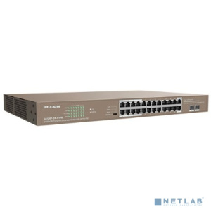 IP-COM G1126P-24-410W Коммутатор PoE неуправляемый 24-Ports 10/100/1000 Base-T + 2-Port 1000 Base-X SFP / 24-Ports PoE (PoE бюджет 370W)