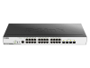 Коммутатор D-Link Управляемый L2 PoE-коммутатор, 24x1000Base-T PoE, 4x1000Base-X SFP, PoE-бюджет 193 Вт, защита от статического электричества до 6 кВ,