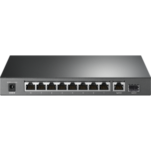 Коммутатор TP-Link Коммутатор/ 8-port gigabit Unmanaged PoE+ Switch with 1 Gigabit RJ-45 + 1 SFP uplink ports, desktop mount, 8 802.3af/at compliant PoE+ ports, 1