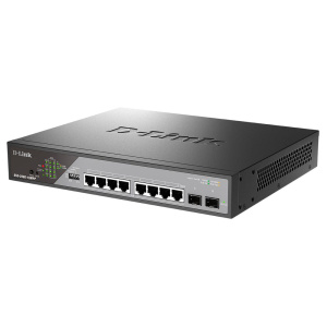 Коммутатор D-Link DSS-200G-10MPP/A1A Настраиваемый L2 коммутатор с 8 портами 10/100/1000Base-T и 2 портами 1000Base-X SFP (8 портов PoE 802.3af/at/bt,