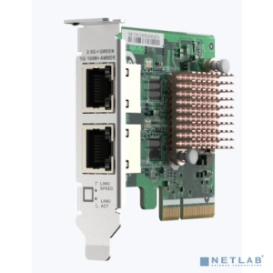 QNAP QXG-2G2T-I225 Сетевая карта двухпортовая 2,5GBASE-T/1000BASE-T/100BASE-TX, PCIe Gen2 x2