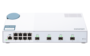 Коммутатор управляемый 10 Гбит/с c 4 портами SFP+, 8 портов 1 Гбит/с RJ-45, пропускная способность до 96 Гбит/с, поддержка JumboFrame.