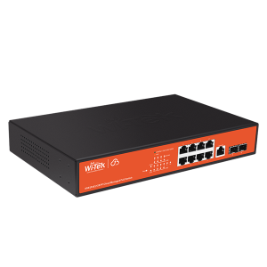 Коммутатор Wi-Tek WI-PCMS310GF, управляемый L2 PoE бюджет 150Вт, порты 8GE PoE,2SFP, Cloud,