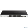 D-Link DGS-1210-28P/ME/B2A Управляемый L2 коммутатор с 24 портами 10/100/1000Base-T и 4 портами 1000Base-X SFP (24 порта PoE 802.3af/at, PoE-бюджет 19