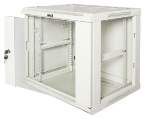 Шкаф коммутационный Lanmaster (TWT-CBWPG-9U-6X4-GY) настенный 9U 600x400мм пер.дв.стекл 60кг серый