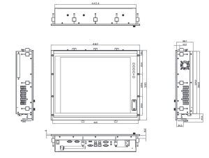 Промышленный панельный компьютер P1197E-500-US-w/PCI, процессор Intel Core i7/i5/i3/Pentium/Celeron (LGA1151), чипсет Intel H110, защита IP65 по перед