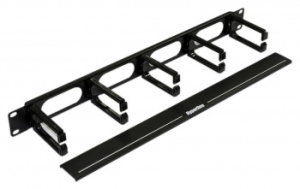 Кабельный органайзер Горизонтальный Hyperline CM-1U-5R-PL-COV односторонний кольца 1U шир.:19" глуб.:60мм