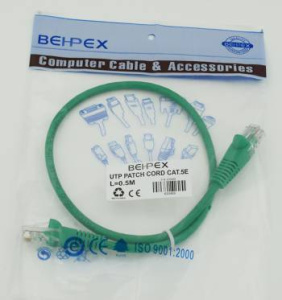 Патч-корд cat.5E stranded molded 0.5м зеленый RJ-45 (m)-RJ-45 (m) Патч-корд cat.5E stranded molded 0.5м зеленый RJ-45 (m)-RJ-45 (m)