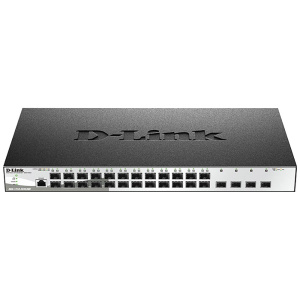 Коммутатор D-Link DGS-1210-28XS/ME/B2A Управляемый L2 коммутатор с 24 портами 100/1000Base-X SFP и 4 портами 10GBase-X SFP+