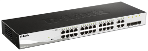 Коммутатор D-Link Настраиваемый L2 коммутатор, 24х1000Base-T, 4хCombo 1000Base-T/SFP, упрощенный интерфейс CLI