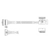 Кабель Luxshare L285MM002-SD-R Cable MCIO x8 74P (прямой Straight Type) -TO- MCIO x8 74P (угловой Left Exit) , 85 Ohm, L:80cm 