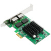 ORIENT XWT-INT82L2PE, Сетевая карта PCI-Ex1 v1.0a 2xRJ45 Gigabit Ethernet, Intel 82571GB chipset, 1 Гбит/с, 2 планки крепления в комплекте (31282)