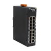Коммутатор IoT 16 x 10/100 BaseTX PoE, питание 48 ~ 57 В пост., металлический корпус