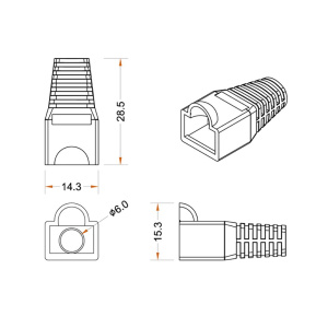 Коннекторы и аксессуары Hyperline BOOT-BK-10 Изолирующий колпачок для разъемов RJ-45, черный, 10 штук