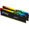 Память DDR5 2x32GB 5600MHz Kingston KF556C36BBEAK2-64 Fury Beast RGB RTL Gaming PC5-44800 CL36 DIMM 288-pin 1.25В single rank с радиатором Ret