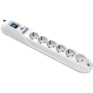 Сетевой фильтр Сетевой фильтр PILOT GL, 7м, 5+1 розетка, 10А/2,2кВт, св.серый, Россия