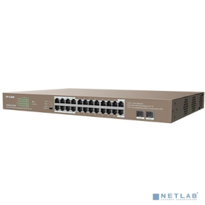 IP-COM G1126P-24-410W Коммутатор PoE неуправляемый 24-Ports 10/100/1000 Base-T + 2-Port 1000 Base-X SFP / 24-Ports PoE (PoE бюджет 370W)