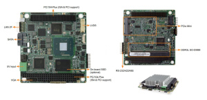 Одноплатный компьютер PM-BT-J19001, PC/104 Plus, процессор Intel Celeron J1900, 2 ГГц, DDR3L 1333/1066 MГц, 1 x SATA 3Гб/с 1 х VGA, 1 х LVDS, 1 х GbE