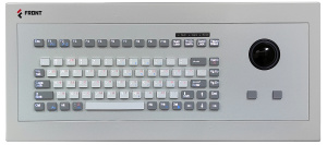 Настольная силиконовая клавиатура с тачпадом в металлическим корпусе, русифицированная, 83 клавиши (силикон, carbon-on-gold), трекбол 38 мм, белая по