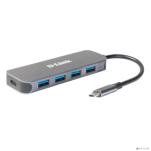 D-Link DUB-2340/A1A Концентратор с 4 портами USB 3.0 (1 порт с поддержкой режима быстрой зарядки), 1 портом USB Type-C/PD 3.0 и разъемом USB Type-C