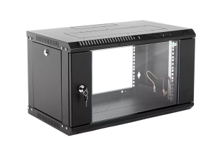 Шкаф коммутационный ЦМО ШРН-Эконом (ШРН-Э-6.500-9005) настенный 6U 600x520мм пер.дв.стекл 75кг черный 470мм 14.94кг 180град. 342мм