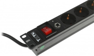 Блок распределения питания Lanmaster TWT-PDU19-16A8P-1.8 гор.размещ. 8xSchuko базовые 16A Schuko 1.8м