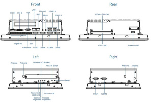 Модульный безвентиляторный компьютер CV-115R/P2002E-i5-PI, дисплей 15" TFT XGA 4:3, пятипроводной резистивный экран, процессор Intel 6th Gen. Core i5-