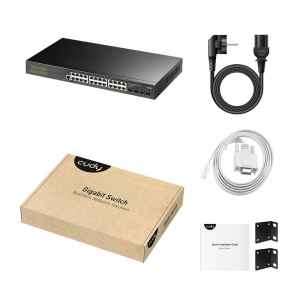 Коммутатор CUDY GS2024S2 24-Port Layer 2 Managed Gigabit Switch with 4 Gigabit SFP Slots 24-Port Layer 2 Managed 10/100/1000M Switch, 24 Gigabit Eth