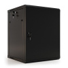 Шкаф HyperlineTWB-0645-SR-RAL9004 настенный 6U, 367x600х450мм, металлическая передняя дверь с замком, две боковые панели, цвет черный (RAL 9004) (разо