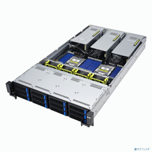 Серверная платформа 2U ASUS RS720A-E12-RS12/10G/2.6kW/8NVMe/GPU (2*SP5, 24*DDR5 (4800), 12*3.5" HS, 2*M.2, 9*PCIE, 2*10G, 2600W 1+1 Redundant, VGA, 4*