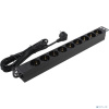 Exegate EX280851RUS Блок розеток ExeGate ServerPro PDU-19H905 Al-9S-EU3, 19",1U,алюм, 9Schuko, евровилка, 3м