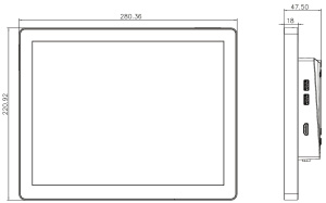 Безвентиляторный панельный компьютер iEi AFL4-12-EHL-J1/8G Дисплей 12.1" (XGA) с проекционно-ёмкостным сенсорным экраном, IP64 (передняя панель), проц