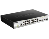 Коммутатор D-Link Управляемый L2 коммутатор, 16x1000Base-T, 4x1000Base-X SFP, защита от статического электричества до 6 кВ, CLI, консольный порт RJ-45