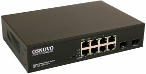 Коммутатор Osnovo Коммутатор/ Гигабитный PoE на 10 портов, 8 *10/100/1000 Base-T PoE, 2*SFP 1000 Base-T, PoE на порт до 30W, суммарно до 150W Коммутатор Osnovo Коммутатор/ Гигабитный PoE на 10 портов, 8 *10/100/1000 Base-T PoE, 2*SFP 1000 Base-T, PoE на порт до 30W, суммарно до 150W