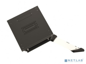 Hyperline TWB-FC-1266-GP-RAL9004 Шкаф настенный 19-дюймовый (19"), 12U, 650x600x600 мм, стеклянная дверь с перфорацией по бокам, ручка с замком, с воз