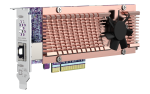Карта расширения QNAP Карта расширения/ QM2-2P410G1T 2x M.2 22110/2280 NVMe SSD expansion card. Interface PCIe Gen4 x 8, 1 port 10 GbE BASE-T.