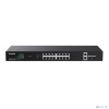 TENDA TEG1120P-16-150W Коммутатор неуправляемый PoE, 18 портов, 18x1 Гбит/с, PoE 16х30 Вт (до 150Вт), SFP 2x1 Гбит/с, установка в стойку