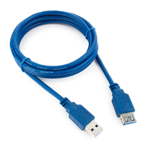 Кабель-удлинитель USB3.0 Cablexpert CCP-USB3-AMAF-6, AM/AF, медь, двойн.экран, Pro, 1.8м, синий, пакет
