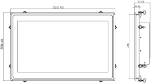 Панельный компьютер iEi PPC2-CW22-ADL-i5/8G с активной системой охлаждения. Дисплей 21,5" Full HD с антибликовым и анти-УФ покрытием, проекционно-ёмко