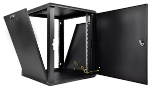 шкаф ЦМО Шкаф телекоммуникационный настенный разборный ЭКОНОМ 12U (600 350) дверь металл, цвет черный