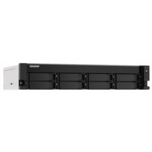 QNAP TS-873AU-RP-4G NAS 8 HDD trays, 2x 2.5 GbE, rackmount, 1 PSU. 64-bit 4-core AMD V1500B 2,2 GHz, 4 GB. RAM (1*4 GB) up to 32GB (2*16 GB), 2xPSU W/