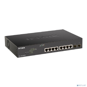D-Link DGS-1100-10MPV2/A3A Настраиваемый L2 коммутатор с 8 портами 10/100/1000Base-T и 2 портами 1000Base-X SFP (8 портов PoE 802.3af/at, PoE-бюджет 1