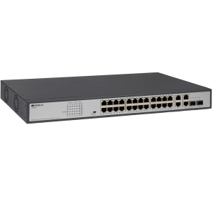 Коммутатор ORIGO OS2228P/370W/B1A Неуправляемый PoE-коммутатор 24x1000Base-T PoE+, 2x1000Base-T, 2x1000Base-X SFP, PoE-бюджет 370 Вт, DIP-переключател