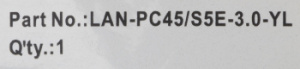 Патч-корд Lanmaster LAN-PC45/S5E-3.0-YL FTP RJ-45 вил.-вилка RJ-45 кат.5E 3м желтый LSZH